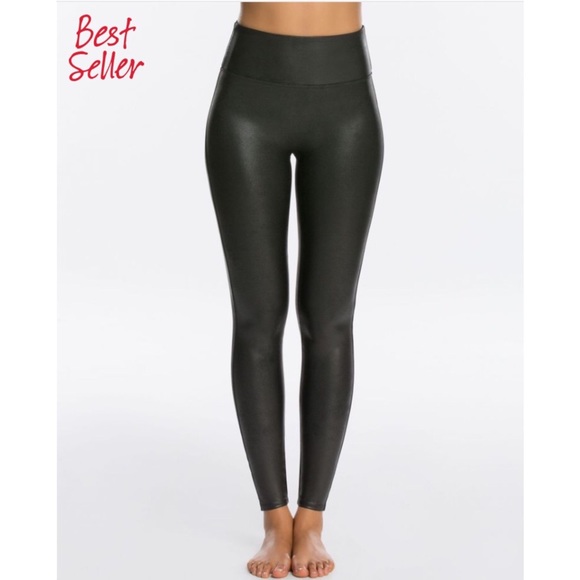 SPANX Pants - SPANX Faux Leather Leggings EUC